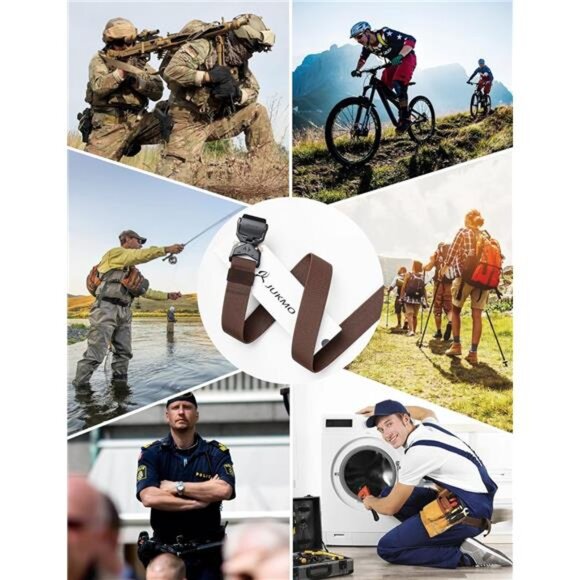 Tactical Belt, Military Hiking Rigger 1.5" Nylon Web Work Belt with Heavy Duty - Picture 5 of 7